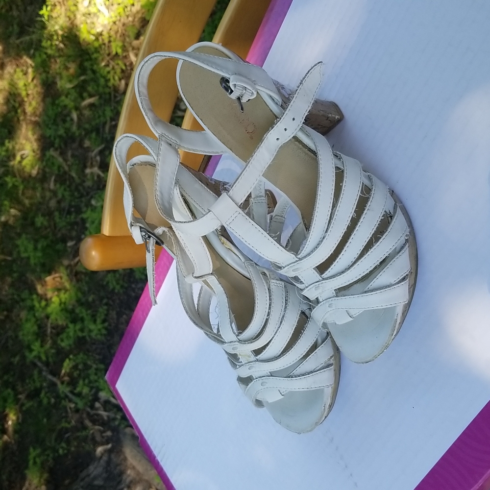 Stylish white heels
